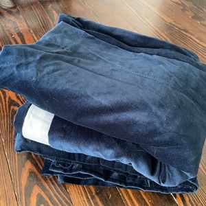 Navy blue velvet curtains